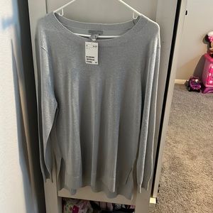 Silver H&M sweater new never worn with tag